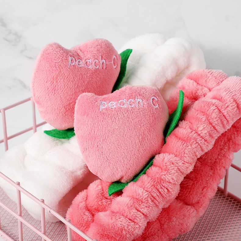 Estilo coreano Internet celebridad fruta melocotón rojo banda de pelo femenino lavado de cara maquillaje borde ancho diadema accesorios para el cabello de dibujos animados al por mayor