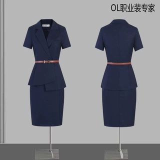 职业套装裙女前台酒店工作服售楼部时尚V领气质修身长裤夏季批发
