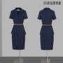 v领修身夏季气质工作服