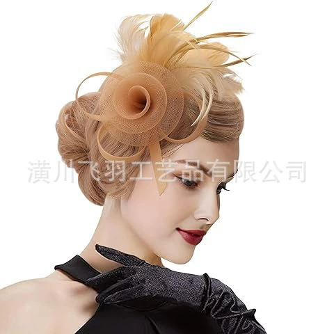 Взрывной амазонские перья головные уборы европейские и американские невесты красивые боковые аксессуары для волос ретро сетчатые перья головные уборы женщины