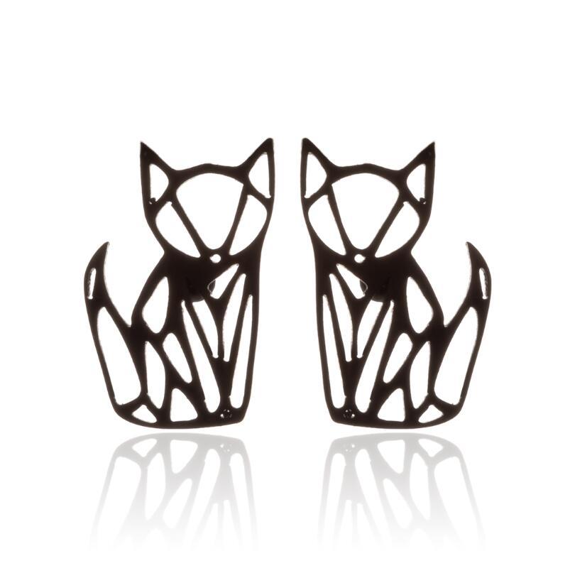 1 Pair Fashion Fox Titanium Steel Ear Studs display picture 4