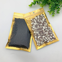 Matte Gold Aluminum-Laminated Ziplock Bags | Aluminum Foil Semi-Transparent Zipper Bags | Earphone & Data Cable Packaging Pouch
