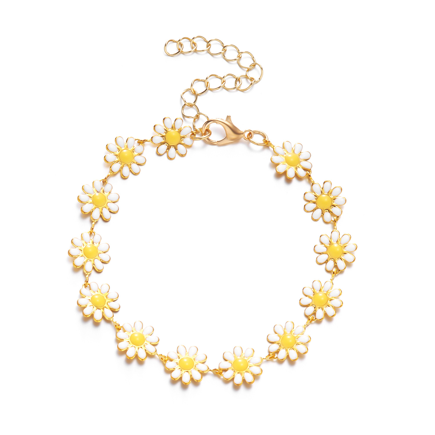 Women's Gender Lady Flower Alloy Plating Women's Bracelets Anklet Necklace