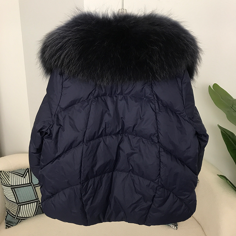 Women's Down Jacket With White Duck Down And Fur Short Coat_voghion.com