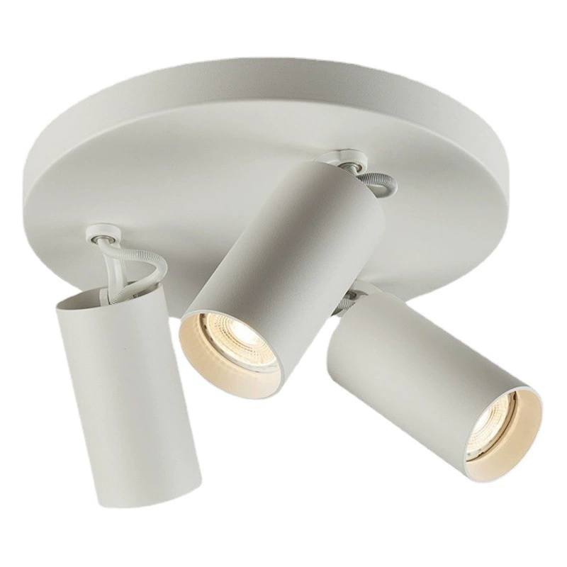 Круглый трехголовочный прожектор для поверхностного монтажа gu10, сменный источник света, светильник для дома, прохода, ресторана, гардеробной, светодиодный потолок