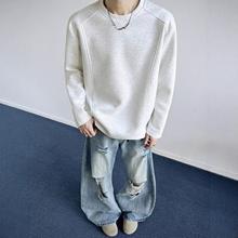 cleanfit美式重磅解构长袖男boxy版型T恤空气层拼接打底潮牌上衣