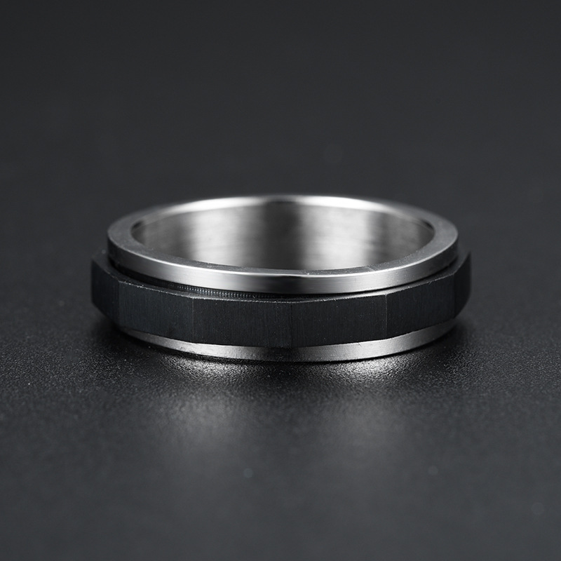 Titanium Steel Material Retro Classic Style Geometric Titanium Steel Plating Unisex Rings Men Band Rings