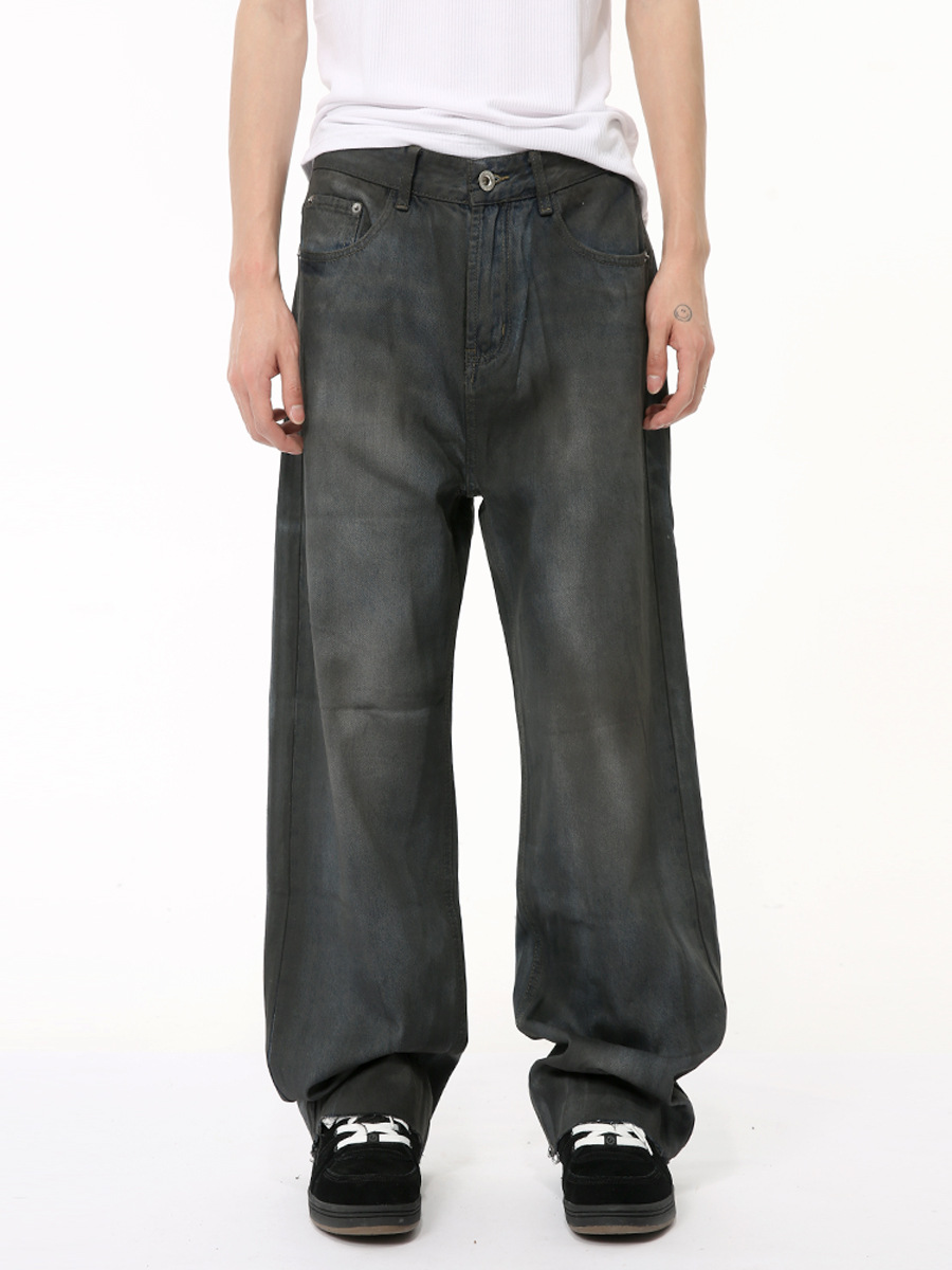 MTLCLOTHES Hombres| 2024 verano nuevos productos estadounidenses hacer viejo revestimiento retro de moda vaqueros lavados en agua