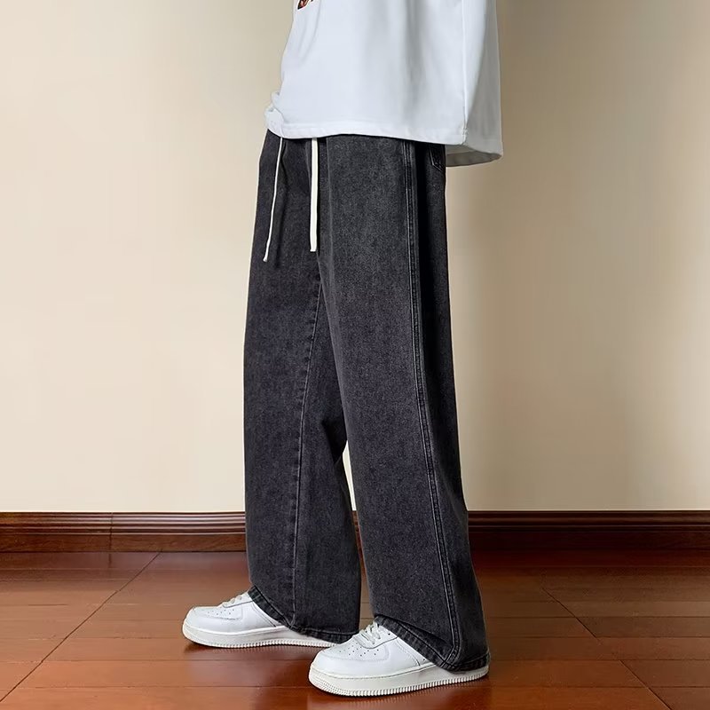 2024 nuevos jeans de moda pantalones casuales de otoño para hombres, pantalones harem sueltos de marca de moda americana, pantalones para hombres