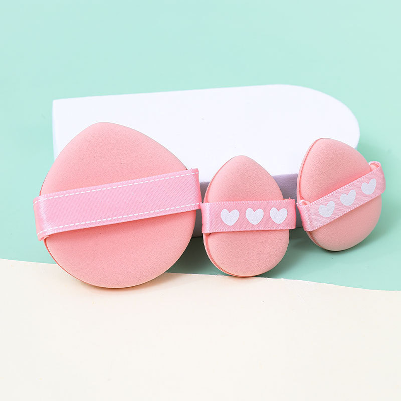 Fábrica de galletas de fresa personalizadas, cojín, soplo de polvo, polvo, seco y húmedo, doble propósito, esponja de maquillaje sin látex, soplo de dedo