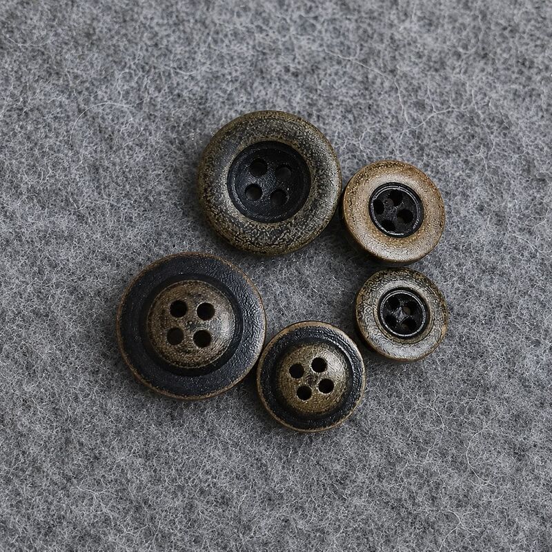 Natural Wood Material, Vintage Distressed Style, Four-Hole Concave Surface, Versatile Knitwear, Cardigan, Jacket, Wooden Buttons Natural Wood Material, Vintage Distressed Style, Four-Hole Concave Surface, Versatile Knitwear, Cardigan, Jacket, Wooden Buttons
