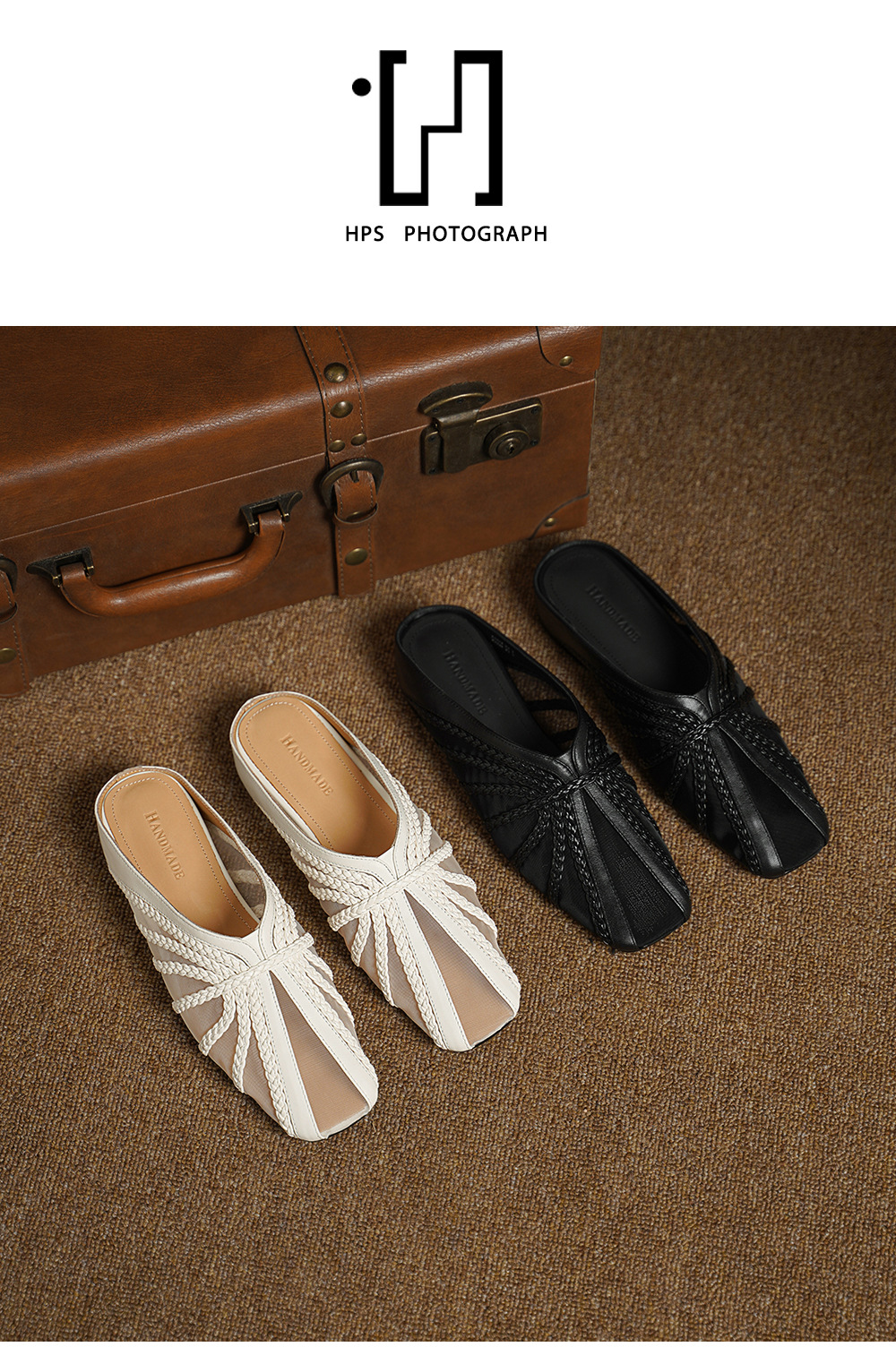 Dép sandal nữ mũi nhọn quai chữ V đế xuồng cao 7 cm, chất liệu lưới ren họa tiết hoa — đen chi tiết 10