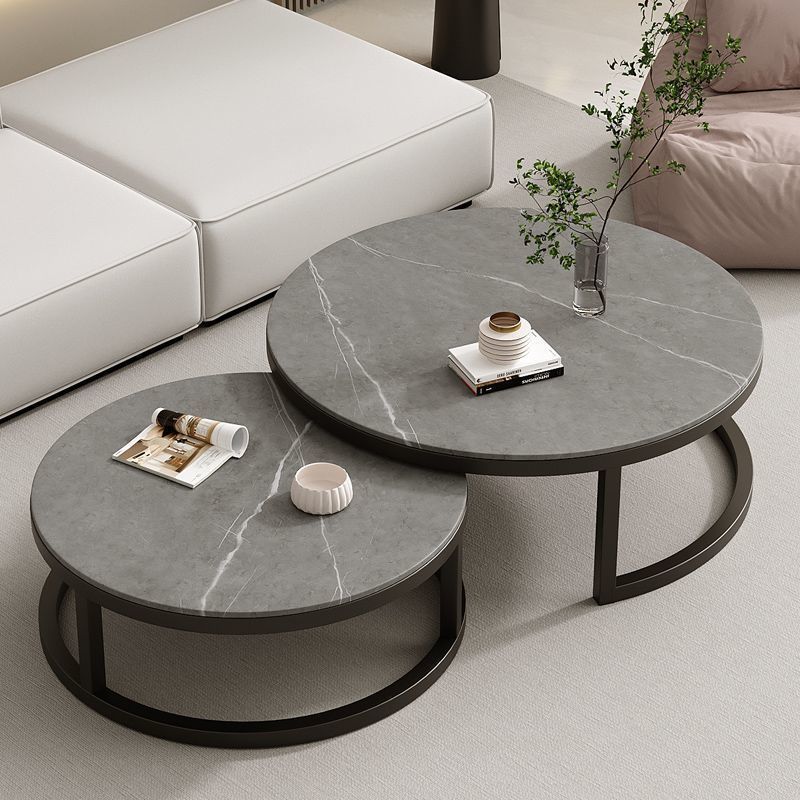 작은 원형 시멘트 그레이 + 큰 원형 시멘트 그레이(펌핑 없음) 블랙 프레임