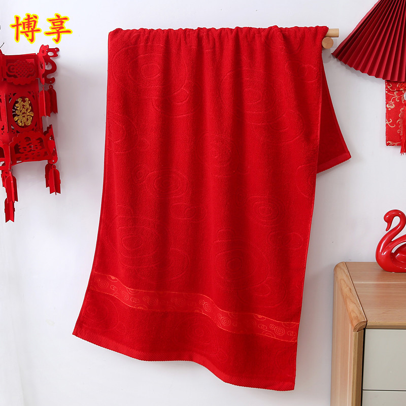 목욕 타월 레드 비 페이딩 코튼 레드 목욕 타월 성인 결혼식 선물 핑크 목욕 타월 70*140 세트