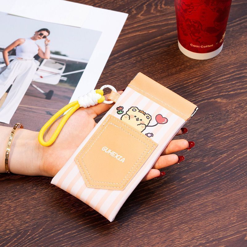 Dibujos animados lindo dopamina cuello colgante bolsa de gafas gafas de sol portátiles para mujer gafas de miopía bolsa colgante de gafas