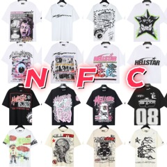 美潮NFCHellstar地獄の星越境欧米風街頭潮牌ゆるい純綿半袖tシャツ夏