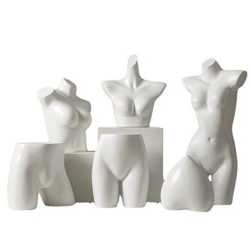 Lingerie model props for women and men, half-body white dumbbell bras and underwear, plastic fake human mannequins for window display and showcase racks