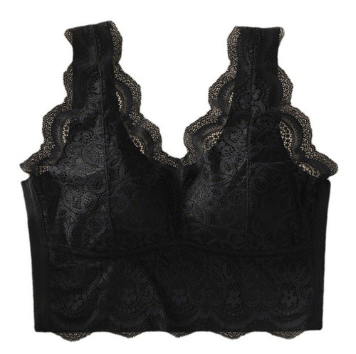 French lace push-up bra for women, beauty back, sexy, underwire-free, thin, shaping, no under-boob support