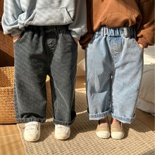 儿童牛仔裤子女童阔腿裤男童休闲春装2026新款春秋季宝宝宽松长裤