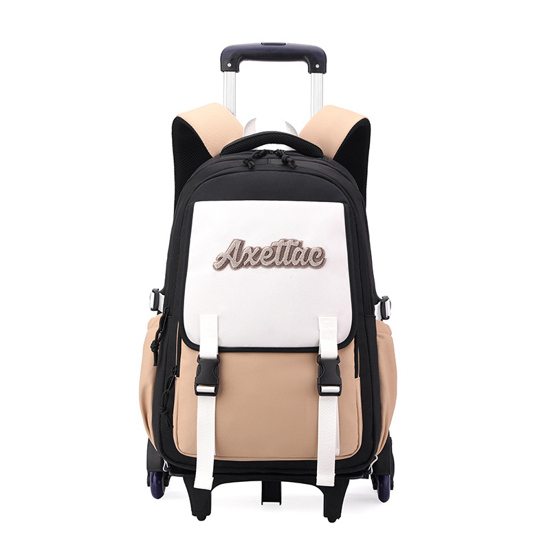 Peces naturales 2024 nueva mochila de tirón de gran capacidad de seis ruedas de escalada de escaleras mochila de doble propósito mochila de estudiantes de primaria