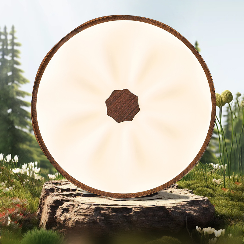 Lámpara de dormitorio, estilo antiguo, nogal retro, grano de madera, protección ocular, lámpara de sala de estar, hoja de loto china simple, lámpara de techo de habitación creativa