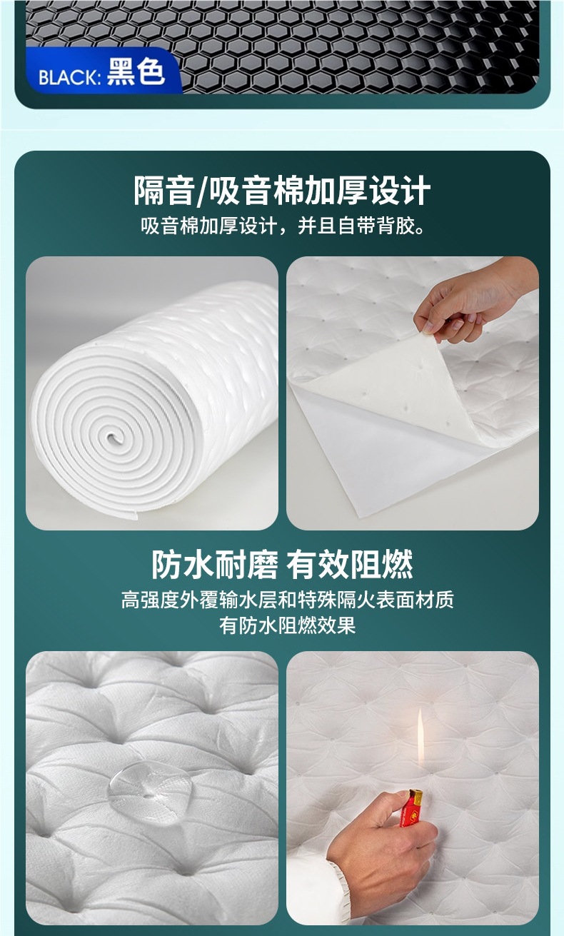 Car Soundproofing and Shock-Absorbing Panels, Soundproofing Cotton Material, Four-Wheel Sound-Absorbing Cotton, Four-Door Full Car Modification, Car Door Noise Reduction Stickers, Self-Adhesive