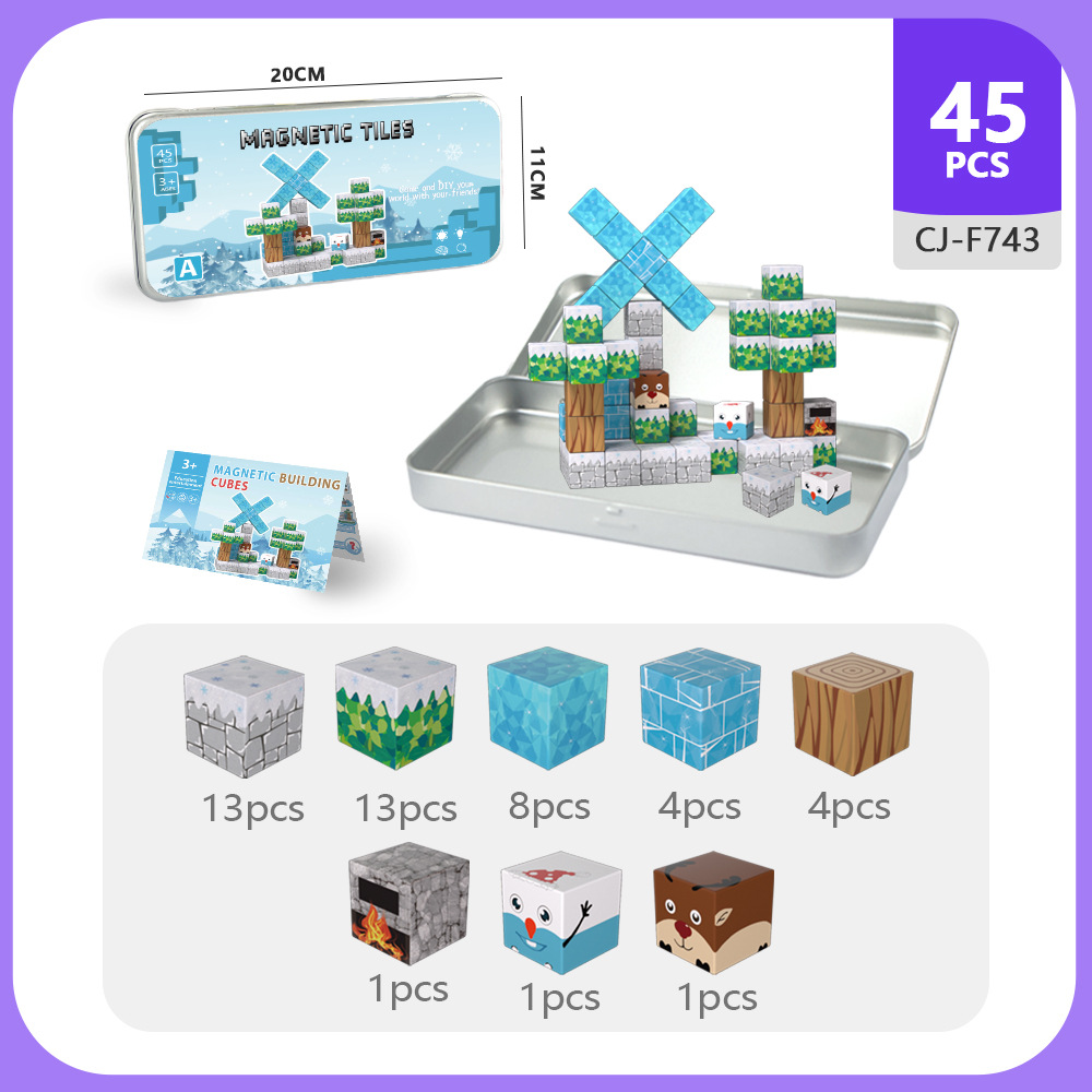 Amazon My Magnetic World Bloques de construcción de bloques imanes Juego completo de bloques de construcción magnéticos periféricos al por mayor transfronterizo