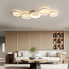 モダンシンプルな円形の組み合わせ天井灯部屋寝室家庭用個性灯具客間書斎ledイルミネーション
