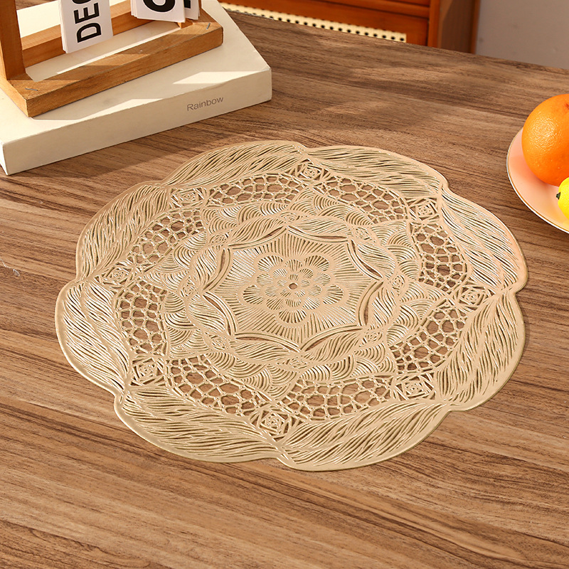 Amazonas romántica flor francesa almohadilla de PVC rosa creativa alta sensación de lujo ligera almohadilla de aislamiento térmico del restaurante