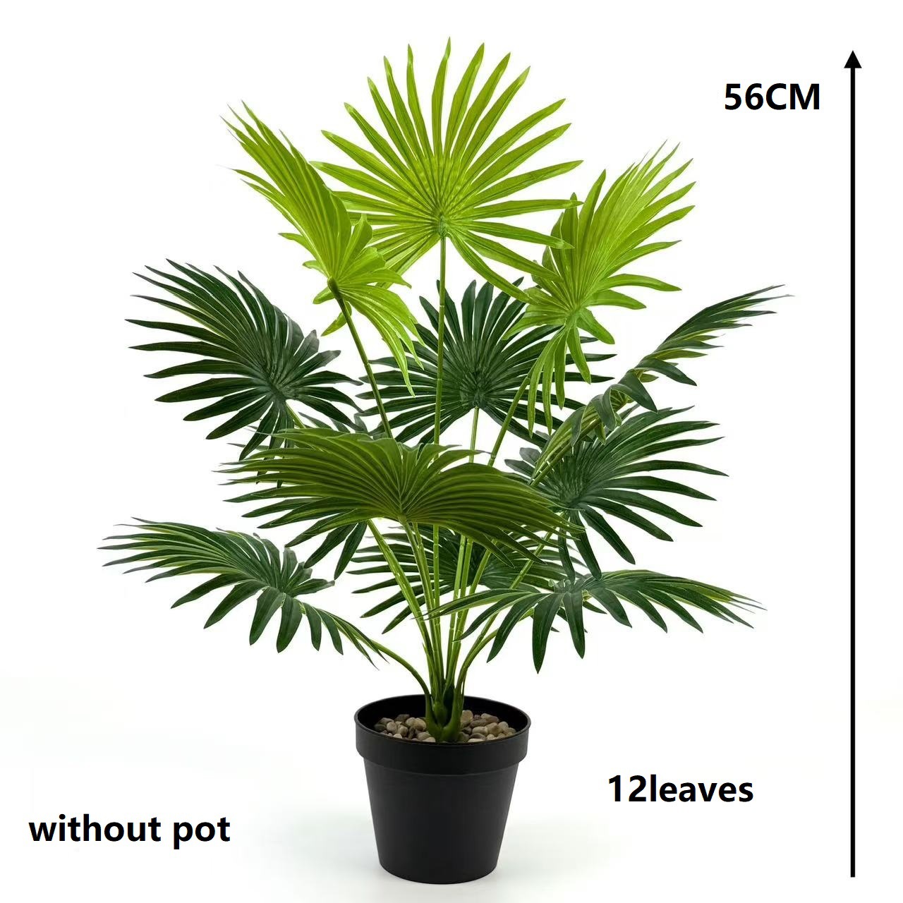 Amazon Simulación transfronteriza Plantas verdes Asa de girasol de cola suelta Sala de estar Mobiliario para el hogar Decoración Hojas de hierro Maceta para árboles falsos