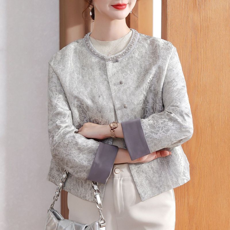 洋气妈妈秋装小香风外套气质国风开衫2025新款中老年女装春秋上衣|undefined