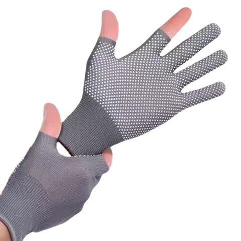 Gloves for women, summer, sun protection, tea picking, labor insurance, glue dispensing, non-slip cycling, outdoor men's leaky two-finger split-finger touch screen thin gloves