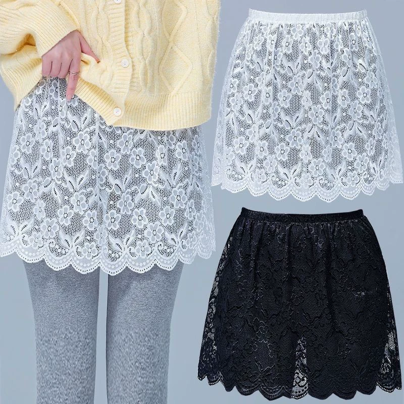 Толстовка с многослойной волшебной кружевной базовой юбкой и новой юбкой с небольшой занавеской на подоле свитера от производителя.