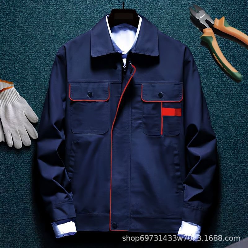 劳保工作服春秋橘块套装上衣工地工厂车间汽修批发印字刺绣劳保服|undefined