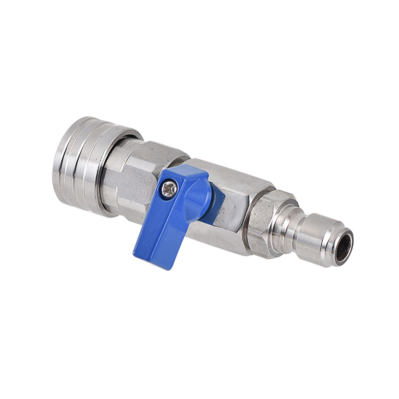 Transfronteriza dedicada lavadora de alta presión lavadora de coches pistola de agua tubería de agua Acero inoxidable 3/8 macho y hembra accesorios de interruptor de válvula de cabeza image 3