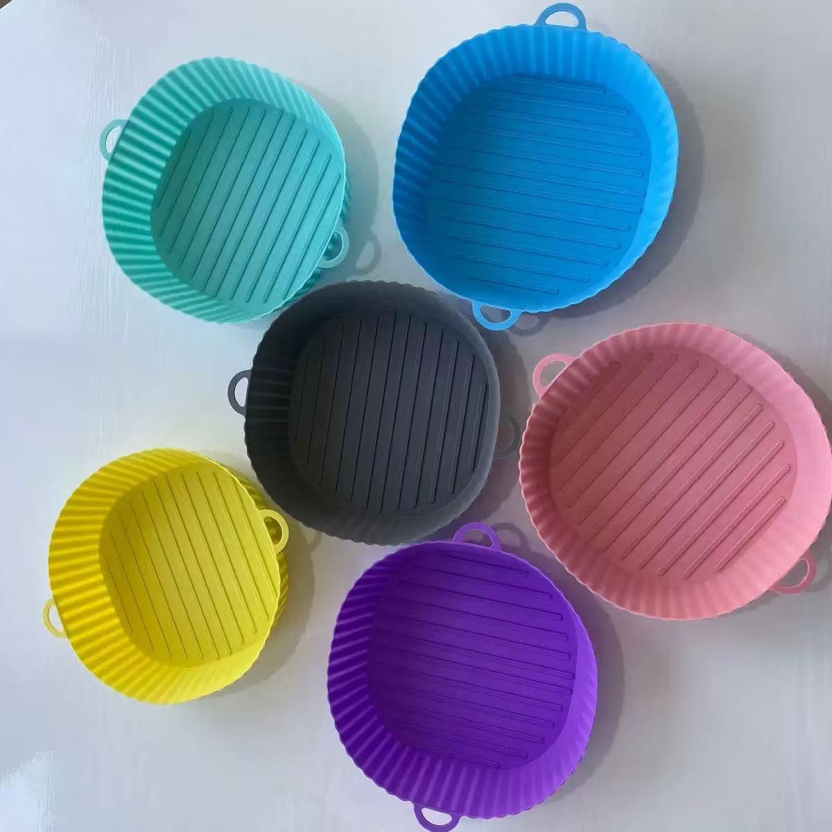 Hot horno silicona aire freidora bandeja de pizza horneado bandeja de horneado mano matriz de horneado