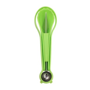 New Fruit Tool 3-Piece Set Melon Opener Melon Cutter Multi-Functional 3-in-1 Watermelon Scooping Spoon Fruit Carving Knife
