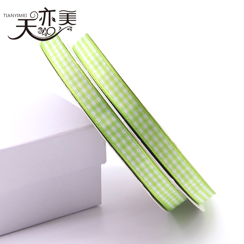 Tianyi Mei 1cm cinta a cuadros al por mayor cinta escocesa 50 yardas/rollo embalaje de regalo cinta de color completo