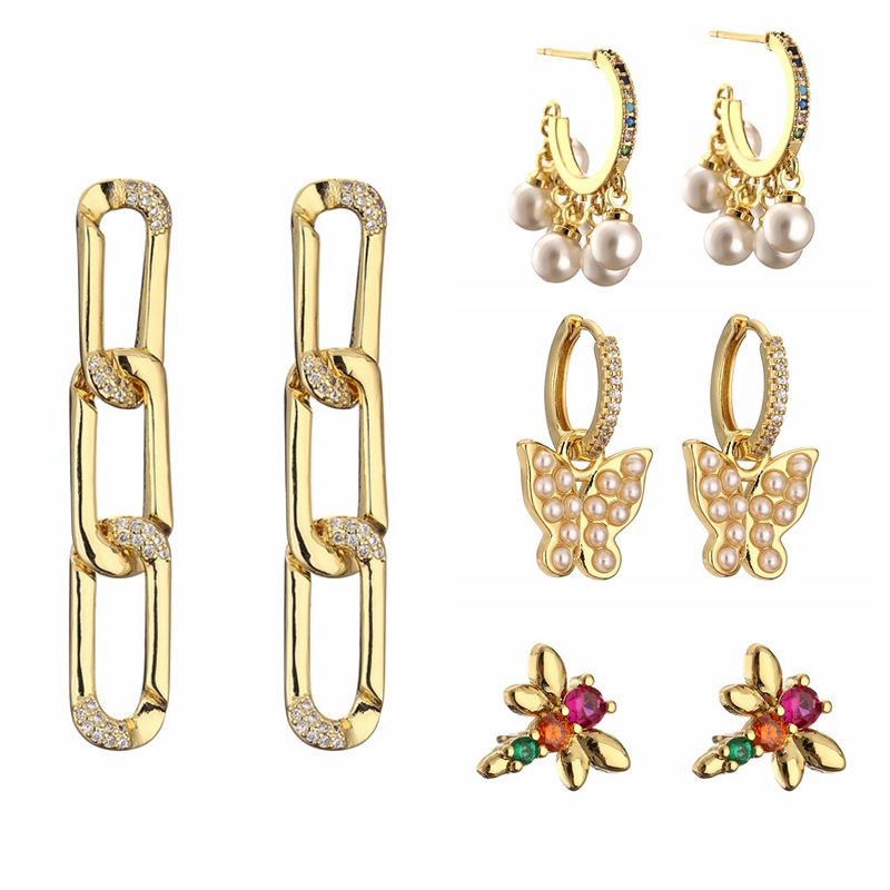 Europa y América elegante perla oreja clip pendientes de las mujeres simple estilo frío personalidad borla colgante hebilla oído anillo