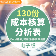 产品生产成本核算分析表excel模板项目预算构成评估费用对比表格