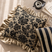 法式轻奢沙发抱枕套ins风高级感荷叶边样板房装饰靠枕床头靠垫套