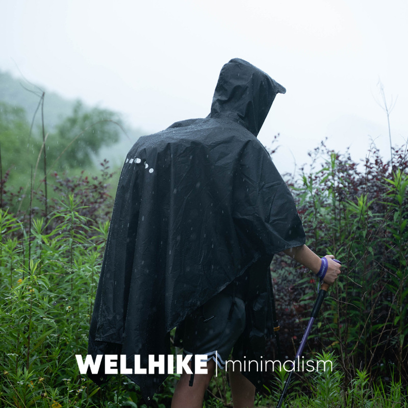Wellhike Lightweight Outdoor Rain Poncho Waterproof Raincoat for Sports, Hiking, Mountaineering, Fishing, Camping, Travel, Portable Ground Cloth