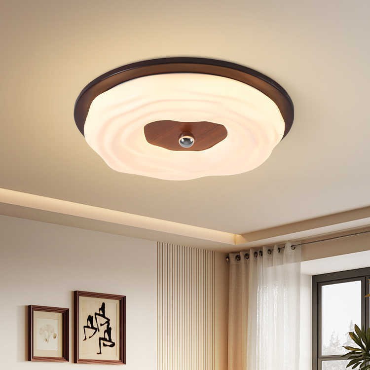 [Estrictamente seleccionado] Lámpara de techo de dormitorio de estilo antiguo, retro americano, luz de habitación simple, luz de nogal