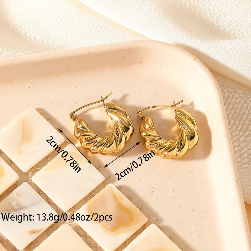 10g Weight Titanium Steel Ear Needle Material Ear Studs Classification 1 Pair Quantity Daily, Street Occasion Titanium Steel Material Geometric Pattern All Seasons Season Women's Gender Plating Design Retro, Commute Style 1 Pair Retro Commute Geometric Plating Titanium Steel Ear Studs 43