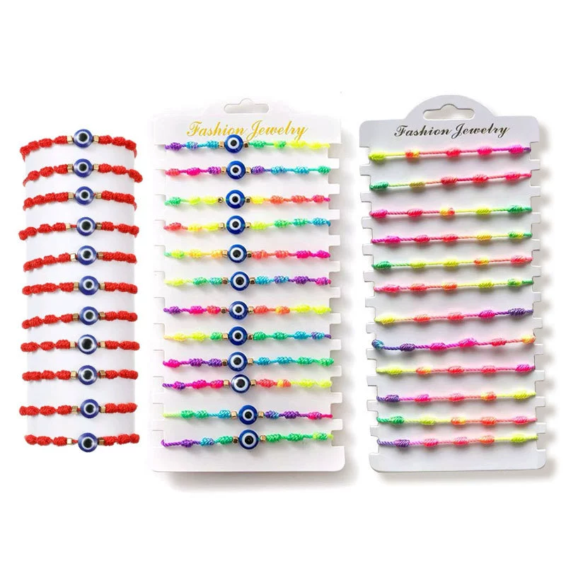 Трансграничный новый продукт Европейская и Американская смола Дьявол Глаз Плетеный браслет голубые глаза Счастливая ручная веревка Цветная ручная веревка