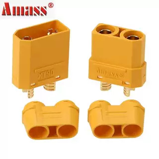 航模电池电调连接器大电公母流插头AMASSXT90H插头镀金XT90S通用