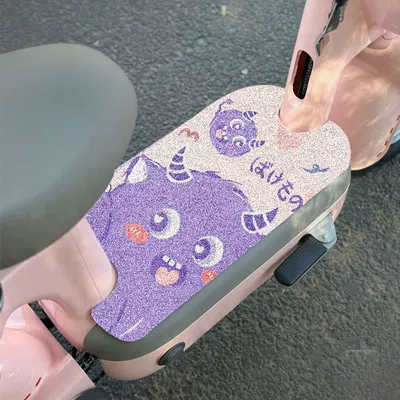 Electric vehicle foot mat – universal foot pad - purple-little-monster-2540cm-silk-circle-default-rectangle-needs-to-be-cut-by-yourself