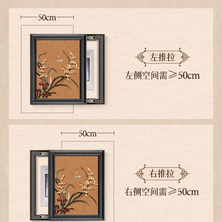 法式复古高级感入户电表箱花卉装饰画开关电闸箱遮挡靠墙新款挂画|undefined