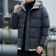 青年休闲棉衣男士2025冬季新款潮流羽绒棉服连帽夹克男装外套潮牌