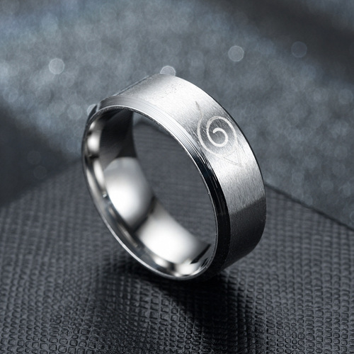 Cross-border anime Naruto ring black men's ring stainless steel ring street stall supply jewelry